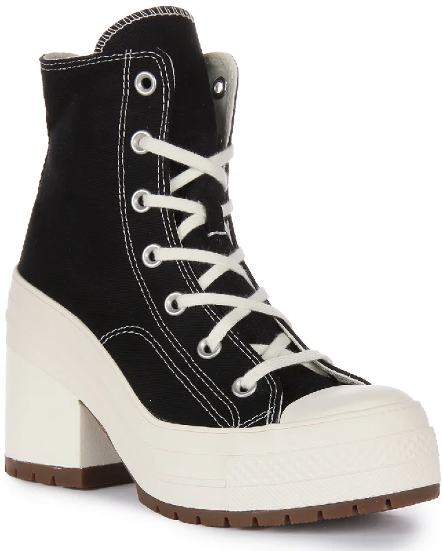 women's combat ankle bootsConverse A05347C Womens Lace Up Chuck 70 Heel In Black White women's combat ankle bootsConverse A05347C Womens Lace Up Chuck 70 Heel In Black White