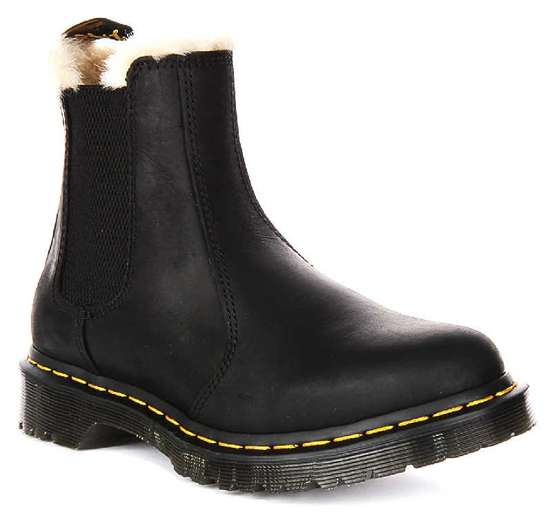 women's flat ankle bootsDr Martens 2976 Leonore In Black For Women