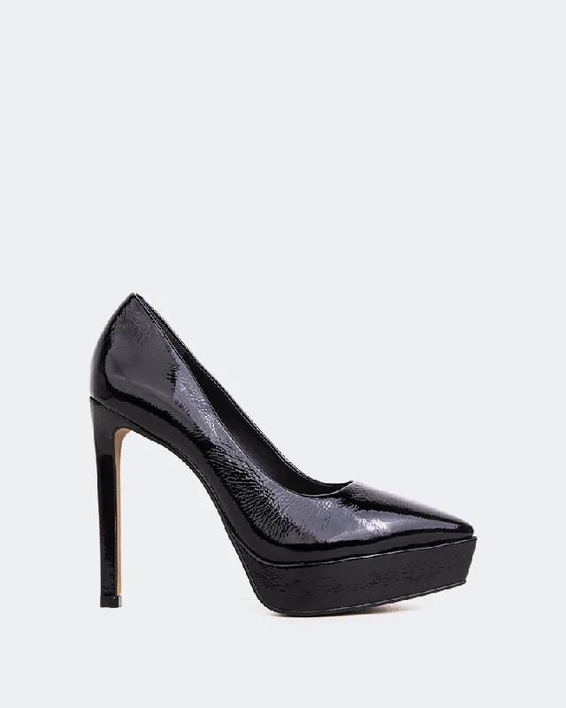 Women's strappy open - toe stiletto heel pumps with rhinestones Sacramento Black Naplack Women's strappy open - toe stiletto heel pumps with rhinestones Sacramento Black Naplack