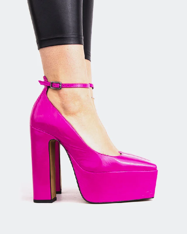 Women's tassel - adorned stiletto heel pumps for a bohemian touch Lacey Fuchsia Leather Women's tassel - adorned stiletto heel pumps for a bohemian touch Lacey Fuchsia Leather