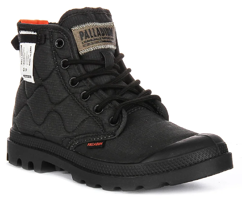 women's ankle boots with elastic sidesPalladium Pampa Re Quiltd In Black Boots