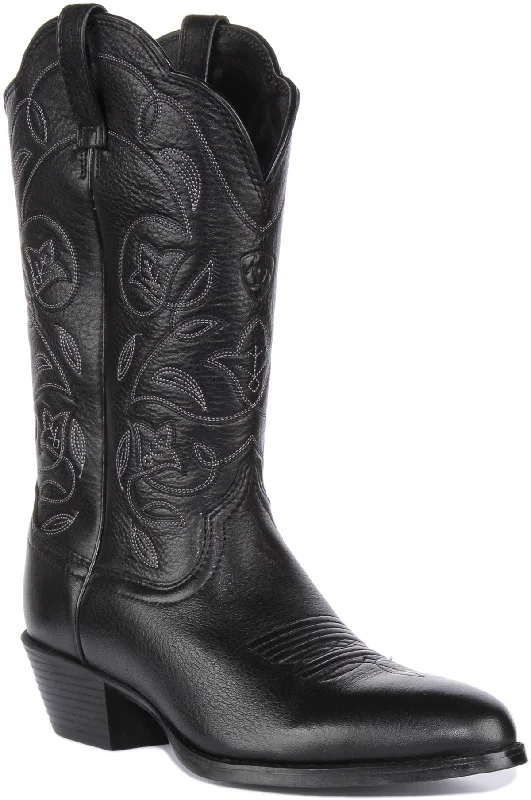 women's ankle boots with pull tabsAriat Heritage Western In Black For Women