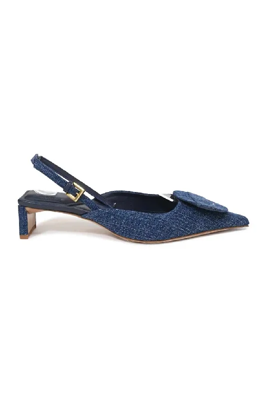 Women's strappy open - toe stiletto heel pumps with rhinestones [WS8055] Jacquemus | Low Heel Pump
