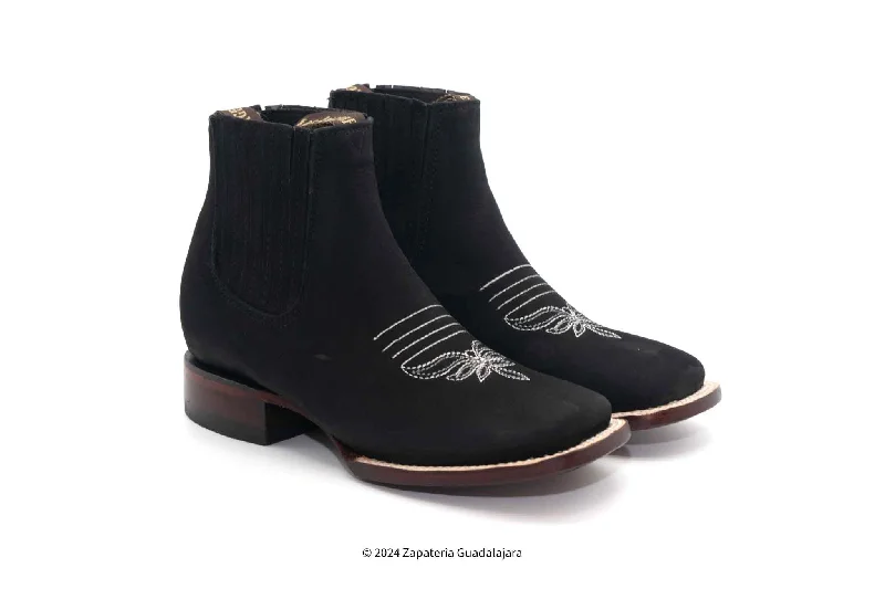 women's ankle boots with embroidery206305 WOMEN WIDE SQUARE TOE NOBUCK BLACK LEATHER BOOT women's ankle boots with embroidery206305 WOMEN WIDE SQUARE TOE NOBUCK BLACK LEATHER BOOT
