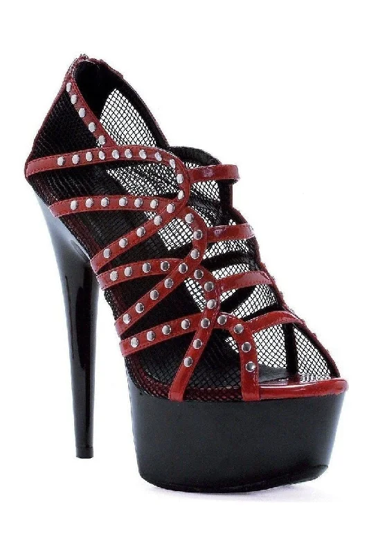 Women's Strappy Heeled Sandals with Ankle Strap in Nude for a Chic and Versatile Look 609-CASEY Platform Sandal  | Red Patent