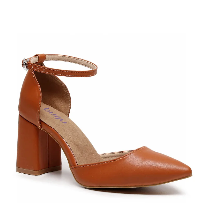 Women's metallic leather stiletto heel pumps with a reflective surface Charlie Block - Truly Nude Shade Five - Street Sole
