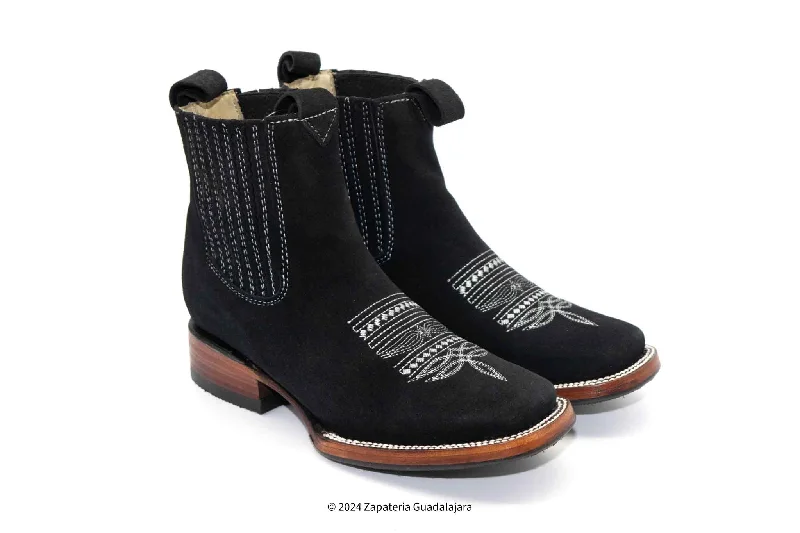 women's ankle boots with sock designJB723D LADIES SHORT RODEO BLACK BOOTIE