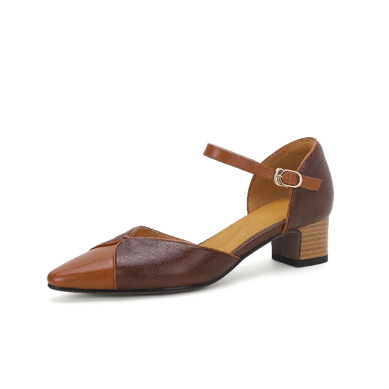 Women's satin - lined stiletto heel pumps for extra comfort TinaCus Women's Buckle Handmade Genuine Leather Assorted Colors Chunky Heel Sandal Pumps Women's satin - lined stiletto heel pumps for extra comfort TinaCus Women's Buckle Handmade Genuine Leather Assorted Colors Chunky Heel Sandal Pumps