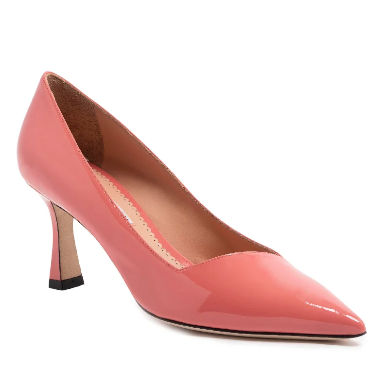 Women's platform stiletto heel pumps with a chunky sole Kamala Pump - Salmon (Mid-Heel) Women's platform stiletto heel pumps with a chunky sole Kamala Pump - Salmon (Mid-Heel)