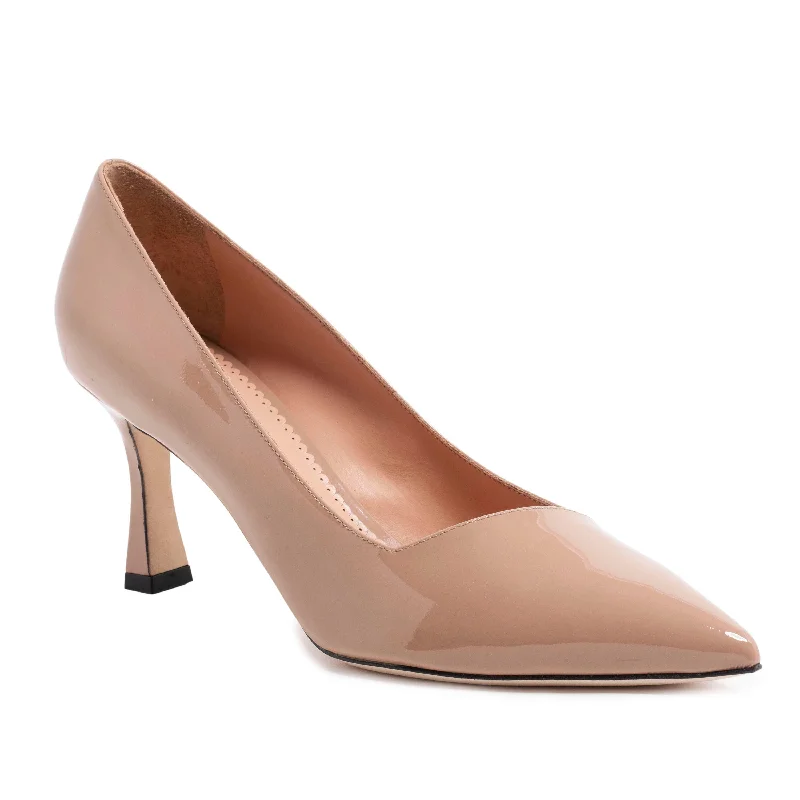 Women's padded - insole stiletto heel pumps for added comfort Kamala Pump - Taupe (Mid-Heel) Women's padded - insole stiletto heel pumps for added comfort Kamala Pump - Taupe (Mid-Heel)