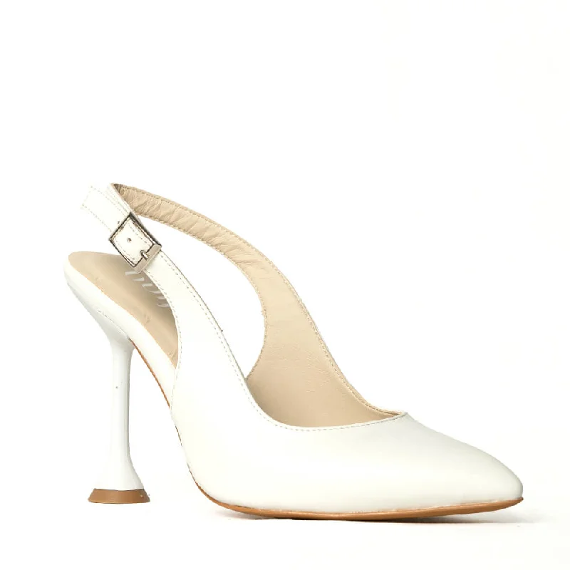 Women's red - carpet stiletto heel pumps for a glamorous event Sevil - Cream White Vegan Leather Women's red - carpet stiletto heel pumps for a glamorous event Sevil - Cream White Vegan Leather