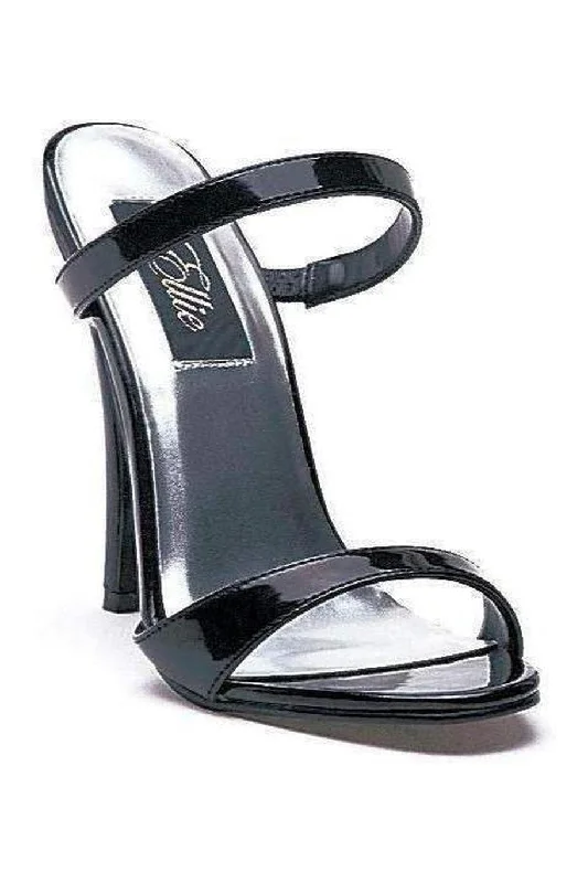 Women's Beaded Heeled Sandals with Strappy Design in White for a Romantic and Feminine Wedding Guest Outfit 510-MAGGIE Sandal  | Black  Patent