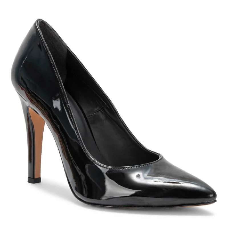 Women's studded stiletto heel pumps for an edgy look Sybil - Black Vegan Leather - Street Sole Women's studded stiletto heel pumps for an edgy look Sybil - Black Vegan Leather - Street Sole