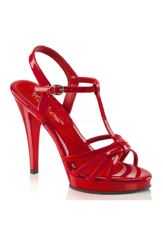 Women's Beaded Heeled Sandals with Strappy Design in White for a Romantic and Feminine Wedding Guest Outfit FLAIR-420 Sandal | Red Patent