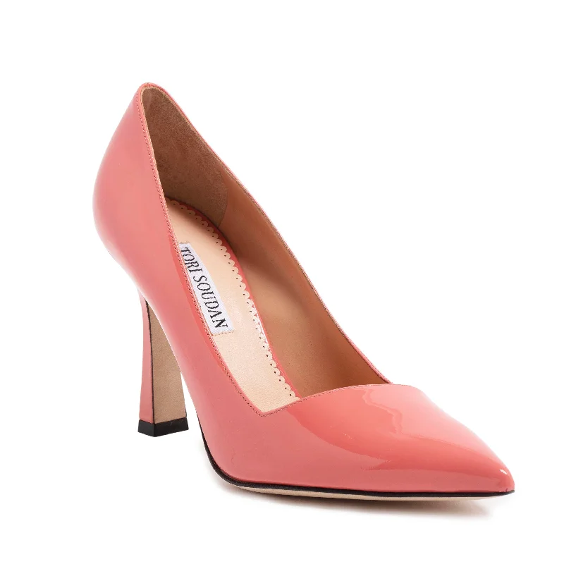 Women's office - appropriate stiletto heel pumps with a low - heel option Kamala Pump - Salmon (High-Heel) Women's office - appropriate stiletto heel pumps with a low - heel option Kamala Pump - Salmon (High-Heel)