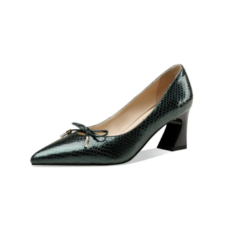 Women's lavender stiletto heel pumps for a delicate style TinaCus Handmade Women's Embossed Genuine Leather Cute Bowtie Mid Spool Heel Pointed Toe Elegant Pumps Women's lavender stiletto heel pumps for a delicate style TinaCus Handmade Women's Embossed Genuine Leather Cute Bowtie Mid Spool Heel Pointed Toe Elegant Pumps