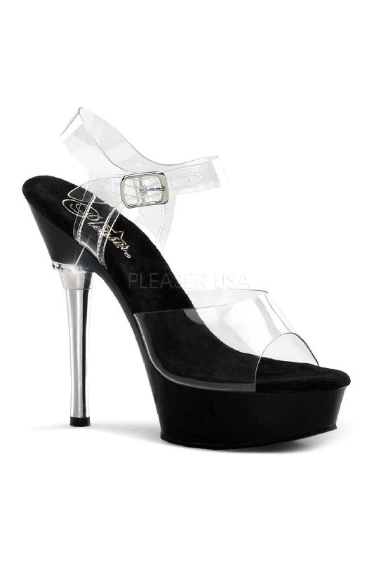 Women's Snake Print Heeled Sandals with Platform and Open Toe in Black and Gold for a Sexy and Trendy Vibe ALLURE-608 Platform Sandal  | Black Vinyl