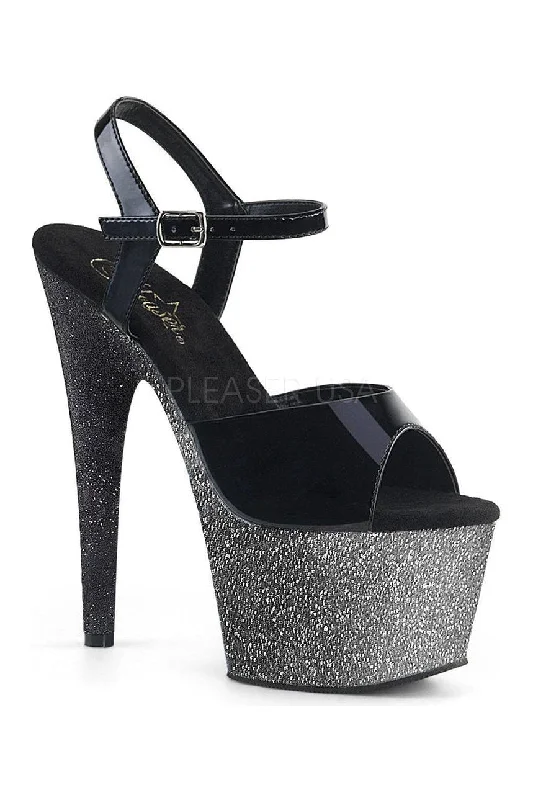 Women's Strappy Heeled Sandals with Ankle Strap in Nude for a Chic and Versatile Look ADORE-709OMBRE Platform Sandal | Black Patent Women's Strappy Heeled Sandals with Ankle Strap in Nude for a Chic and Versatile Look ADORE-709OMBRE Platform Sandal | Black Patent