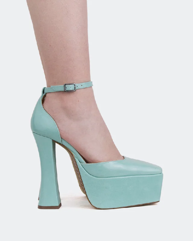 Women's lavender stiletto heel pumps for a delicate style Cabaret, Blue Leather/Cuir Bleu Women's lavender stiletto heel pumps for a delicate style Cabaret, Blue Leather/Cuir Bleu