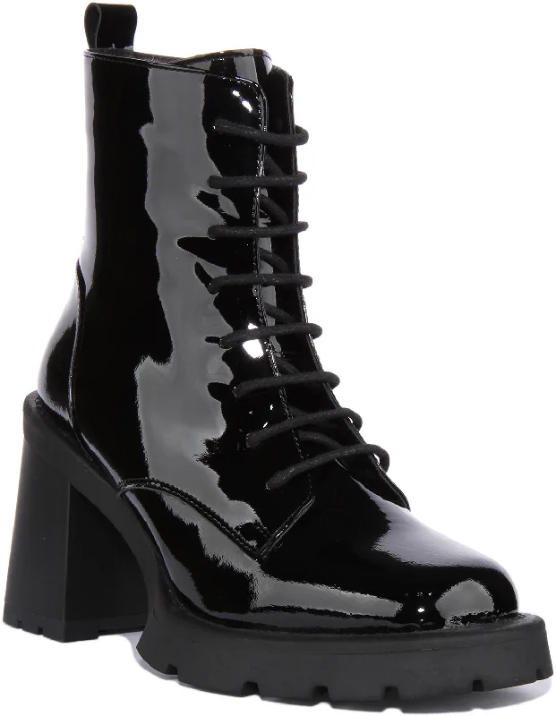 women's ankle boots with chunky heelsJustinreess England Lottie In Black For Women