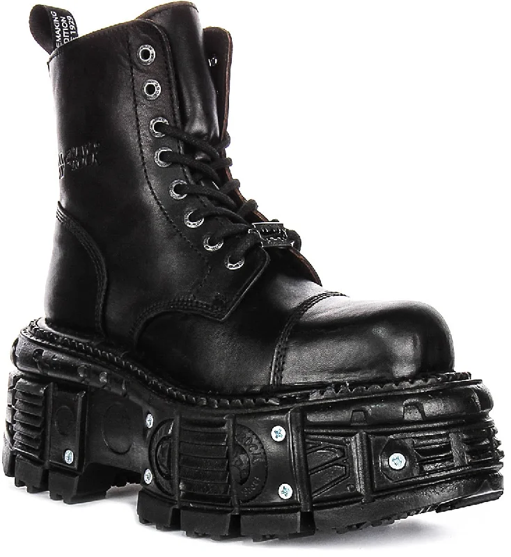 women's platform ankle bootsNewrock 083 Tank In Black Boots
