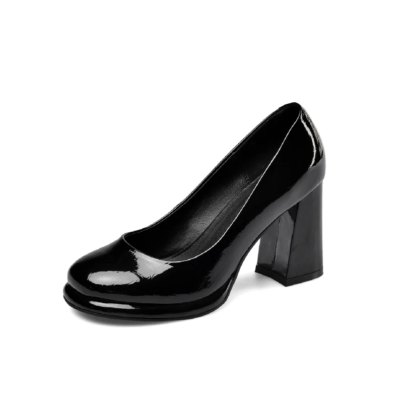 Women's tassel - adorned stiletto heel pumps for a bohemian touch TinaCus Women's Patent Leather Round Toe Handmade High Chunky Heels Slip On Pumps Shoes Women's tassel - adorned stiletto heel pumps for a bohemian touch TinaCus Women's Patent Leather Round Toe Handmade High Chunky Heels Slip On Pumps Shoes