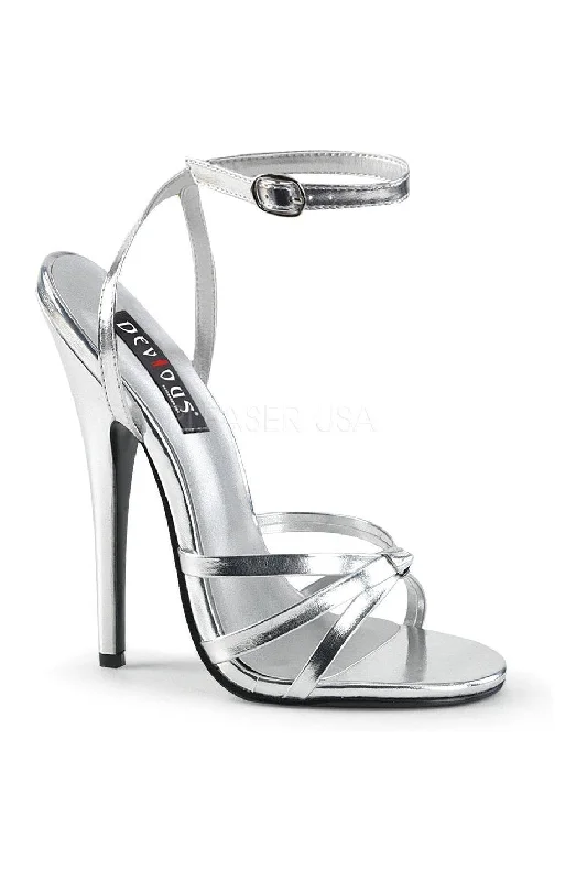 Women's Floral - Embroidered Heeled Sandals with Stiletto Heel in Multicolor for a Vibrant and Eye - Catching Outfit DOMINA-108 Sandal | Silver Faux Leather Women's Floral - Embroidered Heeled Sandals with Stiletto Heel in Multicolor for a Vibrant and Eye - Catching Outfit DOMINA-108 Sandal | Silver Faux Leather