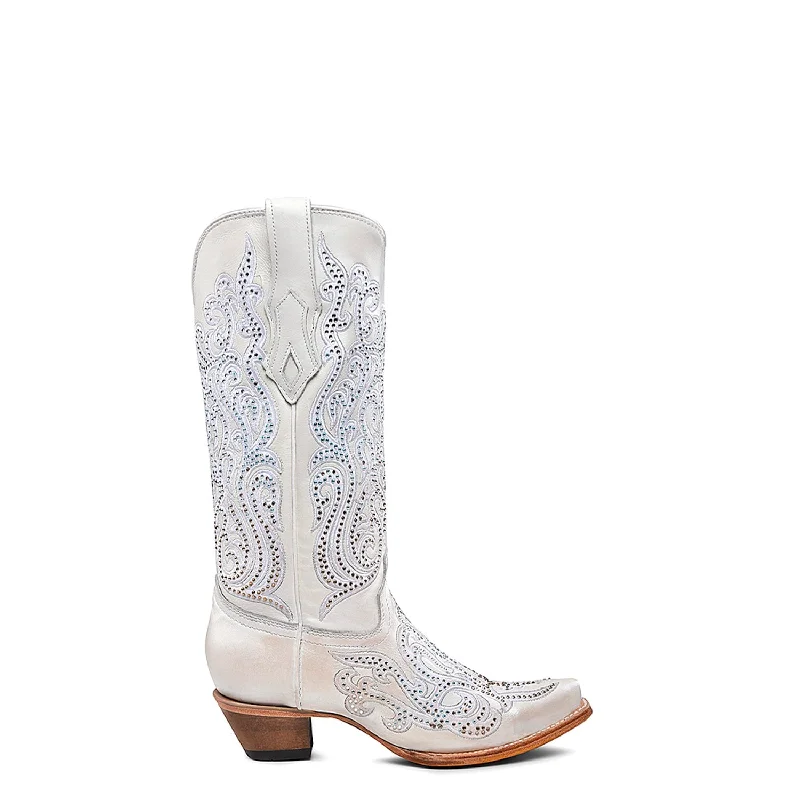 women's cowboy boots with spursCorral Womens Tall Crystal Overlay Snip White Cowhide 13in Cowboy Boots women's cowboy boots with spursCorral Womens Tall Crystal Overlay Snip White Cowhide 13in Cowboy Boots