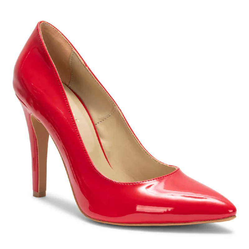 Women's satin - lined stiletto heel pumps for extra comfort Sybil - Red Vegan Leather - Street Sole Women's satin - lined stiletto heel pumps for extra comfort Sybil - Red Vegan Leather - Street Sole
