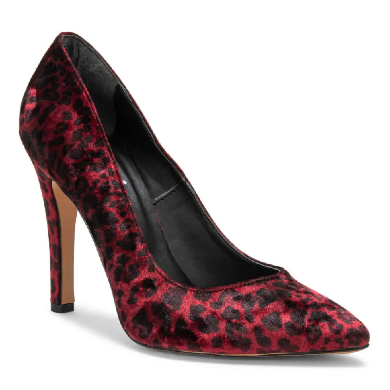 Women's tassel - adorned stiletto heel pumps for a bohemian touch Sybil - Red Leopard - Street Sole Women's tassel - adorned stiletto heel pumps for a bohemian touch Sybil - Red Leopard - Street Sole