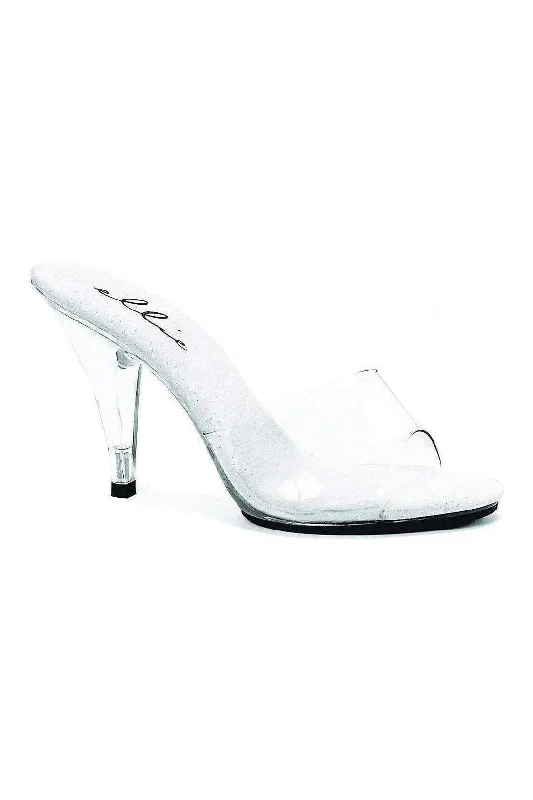 Women's Strappy Heeled Sandals with Ankle Strap in Nude for a Chic and Versatile Look 405-VANITY Slide | Clear Vinyl Women's Strappy Heeled Sandals with Ankle Strap in Nude for a Chic and Versatile Look 405-VANITY Slide | Clear Vinyl