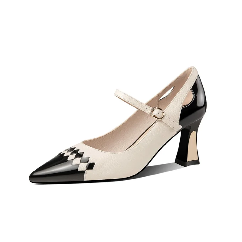 Women's lavender stiletto heel pumps for a delicate style TinaCus Women's Genuine Leather Pointed Toe Handmade Buckle Belt Mid Heels Trendy Pumps Shoes Women's lavender stiletto heel pumps for a delicate style TinaCus Women's Genuine Leather Pointed Toe Handmade Buckle Belt Mid Heels Trendy Pumps Shoes