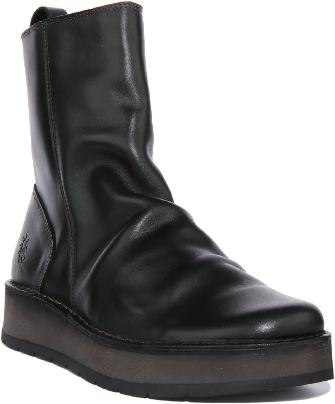 women's flat ankle bootsFly London Reno053 In Petrol For Women