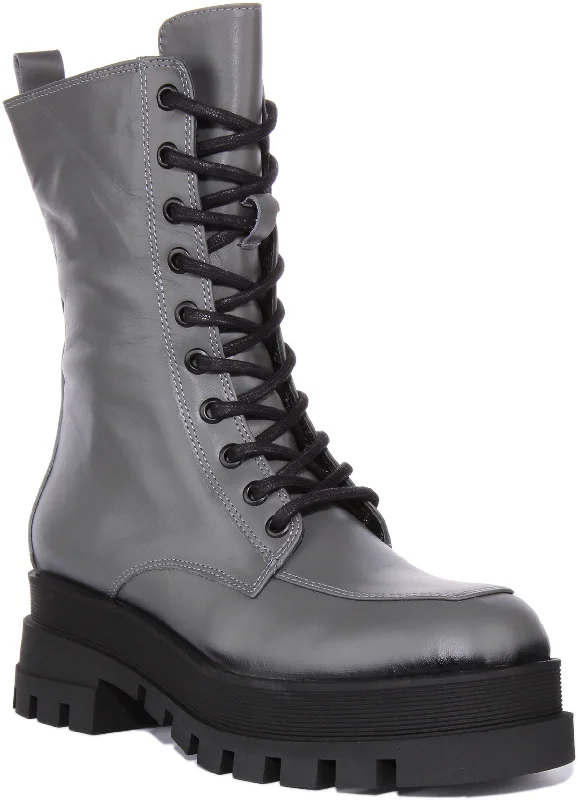 women's leather ankle bootsJustinreess England Darcie In Grey For Women