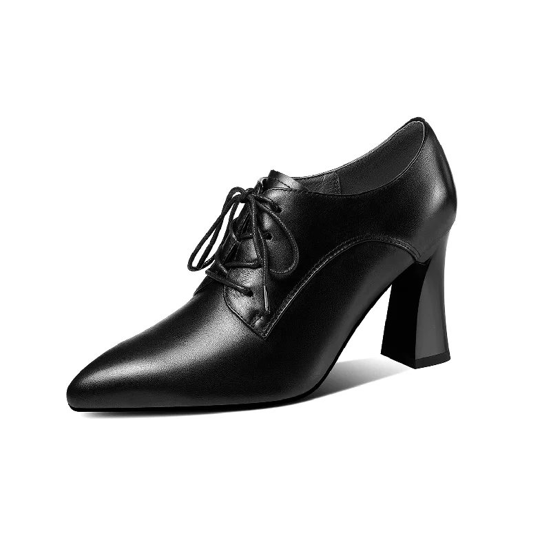 Women's lavender stiletto heel pumps for a delicate style TinaCus Women's Genuine Leather Handmade Pointed Toe High Chunky Heel Lace Up Stylish Oxford Pumps Women's lavender stiletto heel pumps for a delicate style TinaCus Women's Genuine Leather Handmade Pointed Toe High Chunky Heel Lace Up Stylish Oxford Pumps