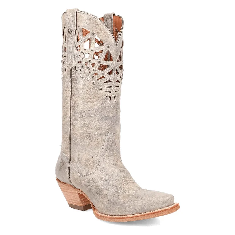 women's cowboy boots with low heelDan Post Womens Miley Grey Leather Cowboy Boots