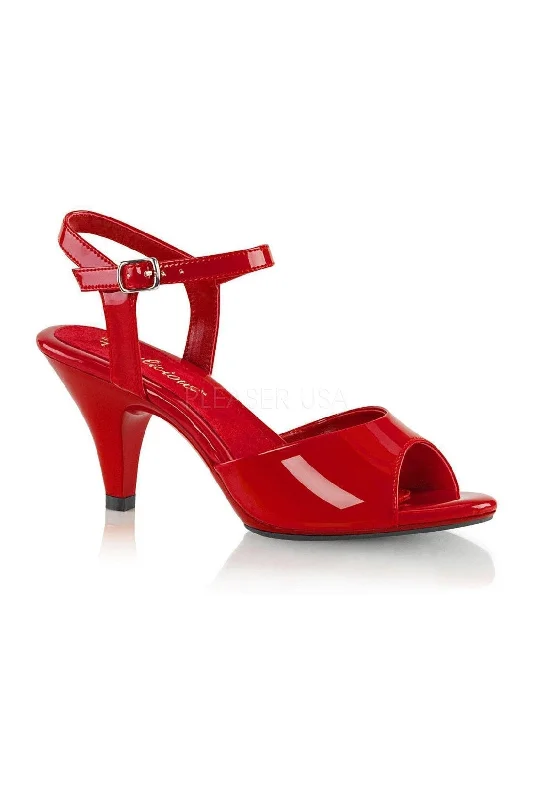Women's Beaded Heeled Sandals with Strappy Design in White for a Romantic and Feminine Wedding Guest Outfit BELLE-309 Sandal | Red Patent