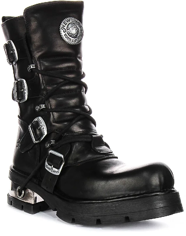women's ankle boots with over-the-knee lookNewrock 373 Planning In Black