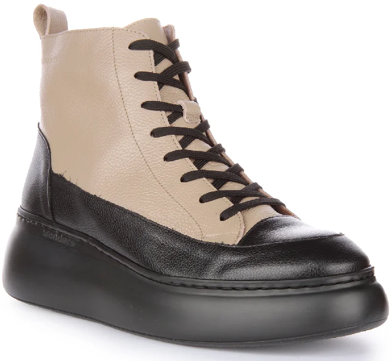 women's ankle boots with sock designWonders Maya In Black Taupe For Women