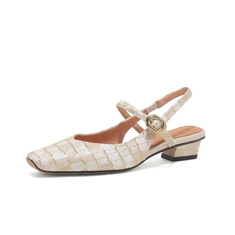 Women's metallic leather stiletto heel pumps with a reflective surface TinaCus Women's Genuine Leather Handmade Bamboo Pattern Chunky Heel Buckle Slingback Sandal Pumps Women's metallic leather stiletto heel pumps with a reflective surface TinaCus Women's Genuine Leather Handmade Bamboo Pattern Chunky Heel Buckle Slingback Sandal Pumps