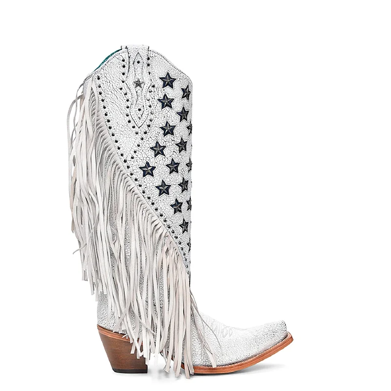 women's cowboy boots for fashionCorral Womens Luminescent Stars Lamb Fringe White Cowhide 15.5in Cowboy Boots women's cowboy boots for fashionCorral Womens Luminescent Stars Lamb Fringe White Cowhide 15.5in Cowboy Boots