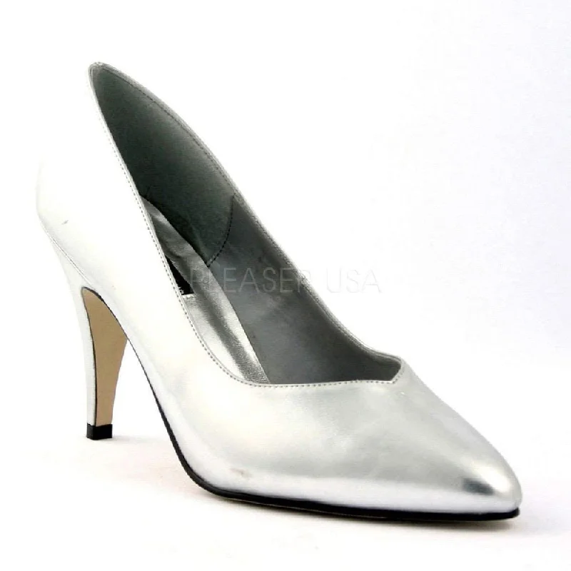 Women's cocktail party stiletto heel pumps with a unique pattern SS-4 INCH PUMP IN WIDE-Silver Women's cocktail party stiletto heel pumps with a unique pattern SS-4 INCH PUMP IN WIDE-Silver