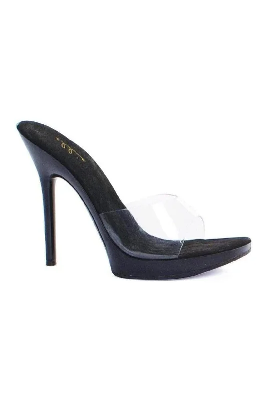 Plus Size Women's Wedge Heeled Sandals with Cork Sole in Beige for Added Comfort and Style 502-VANITY Slide  | Clear Vinyl
