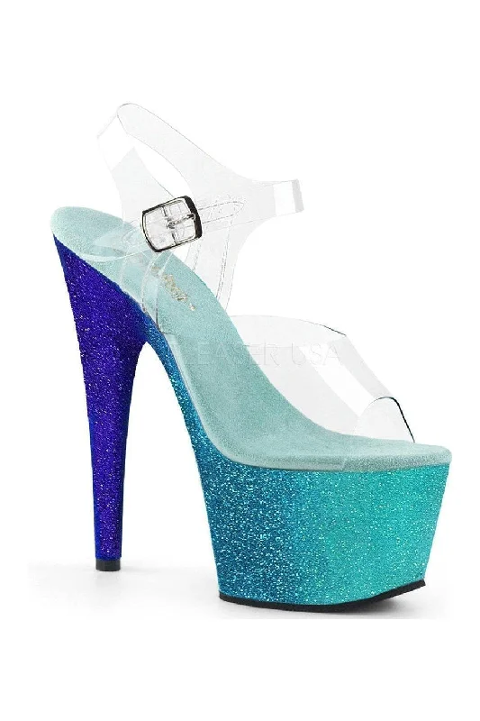 Women's Platform Heeled Sandals with Open Toe in Black for a Stylish and Comfortable Summer Pair ADORE-708OMBRE Platform Sandal | Blue Vinyl Women's Platform Heeled Sandals with Open Toe in Black for a Stylish and Comfortable Summer Pair ADORE-708OMBRE Platform Sandal | Blue Vinyl