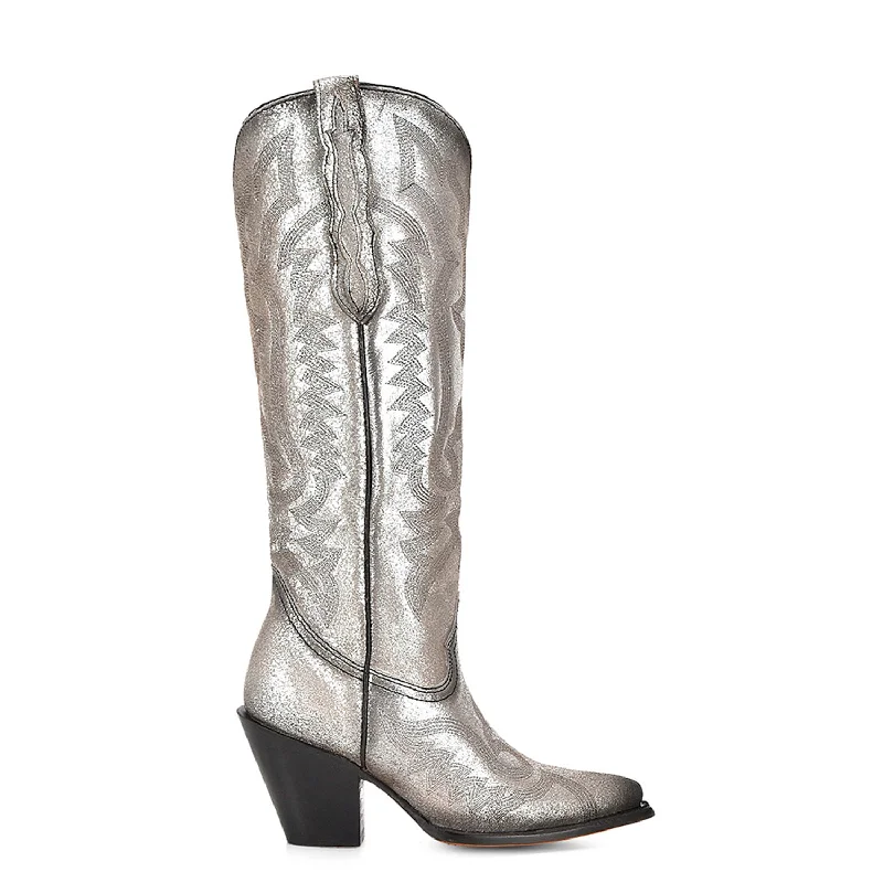 women's cowboy boots in brownCorral Womens Embroidery Pointed Toe Silver Cowhide 16in Cowboy Boots women's cowboy boots in brownCorral Womens Embroidery Pointed Toe Silver Cowhide 16in Cowboy Boots