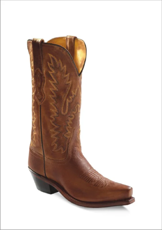 women's cowboy boots for everyday wearOld West Tan Canyon Womens All Leather 12in Snip Toe Cowboy Western Boots 5 B