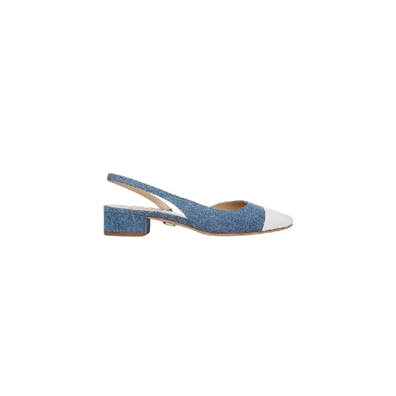 Women's non - slip stiletto heel pumps for safety on slippery floors Cecile Denim Cap-Toe Slingback Denim Coconut Women's non - slip stiletto heel pumps for safety on slippery floors Cecile Denim Cap-Toe Slingback Denim Coconut