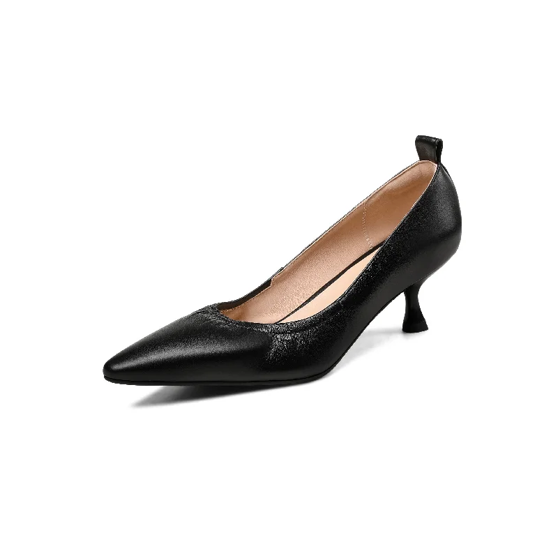 Women's strappy open - toe stiletto heel pumps with rhinestones TinaCus Women's Genuine Leather Pointed Toe Handmade Stiletto Low Heels Slip On Pumps Shoes