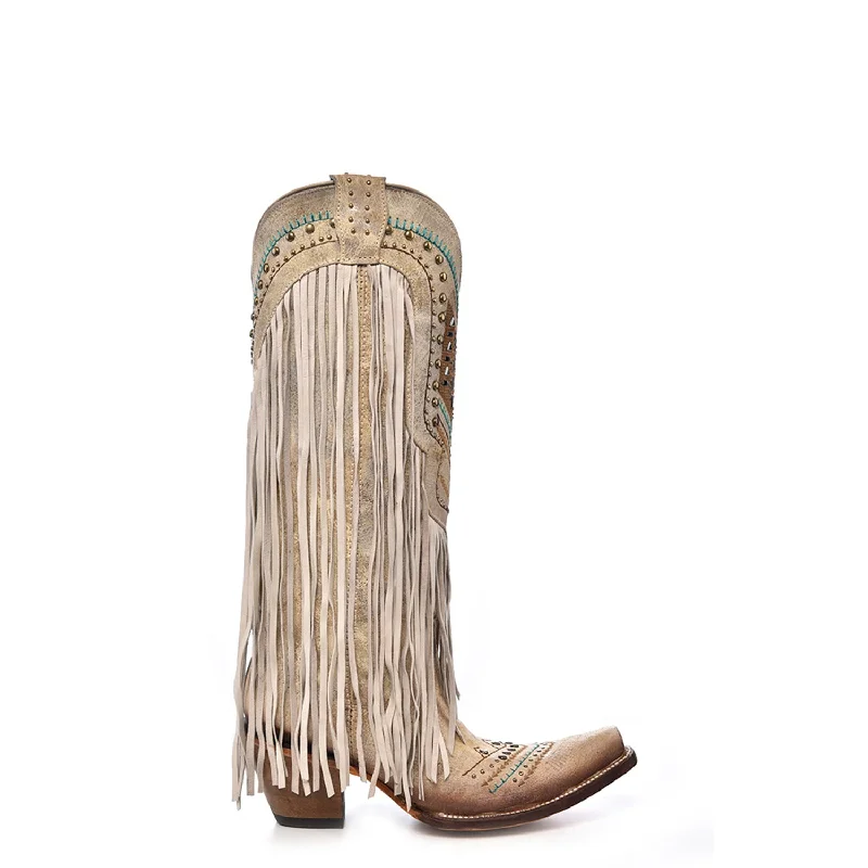 women's vintage cowboy bootsCorral Womens Crystals Pattern Embroidery Fringe Brown Cowhide 14in Cowboy Boots women's vintage cowboy bootsCorral Womens Crystals Pattern Embroidery Fringe Brown Cowhide 14in Cowboy Boots