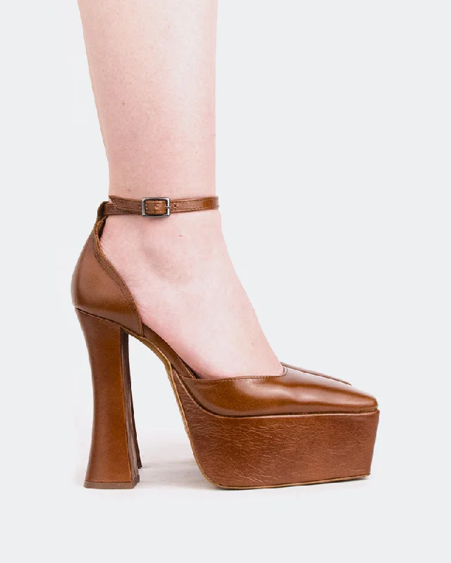 Women's mesh - paneled stiletto heel pumps for breathability Cabaret Tan Leather/Cuir Ocre Women's mesh - paneled stiletto heel pumps for breathability Cabaret Tan Leather/Cuir Ocre